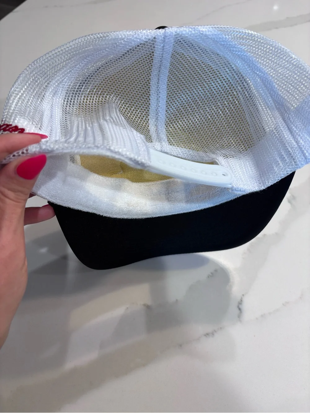 Darlin Black & White Trucker Cap with Eagle Patch NWOT